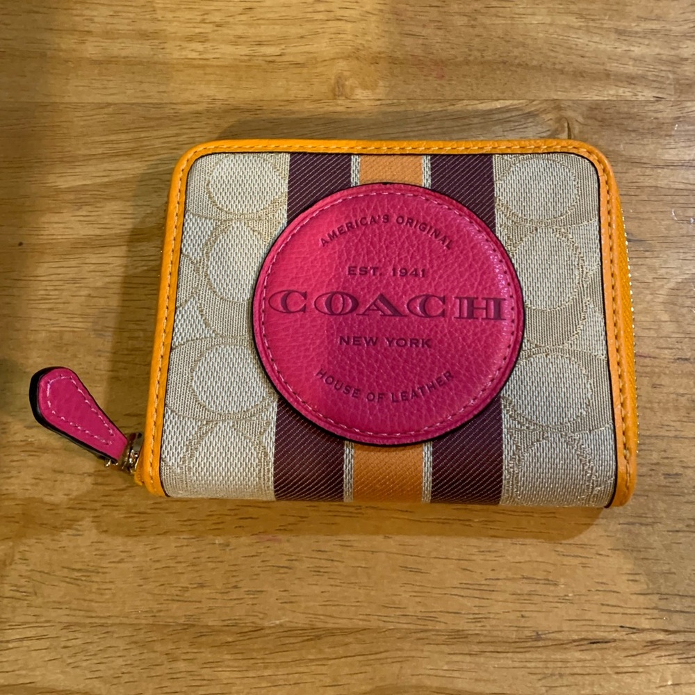 Coach small zip around wallet